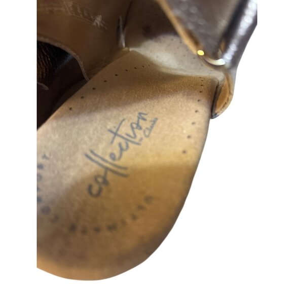 Clarks Collection Womens 8.5 Metallic Bronze Wedge Sandals With Cork Sole & Adj - Picture 6 of 8